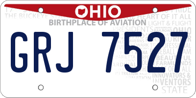 OH license plate GRJ7527