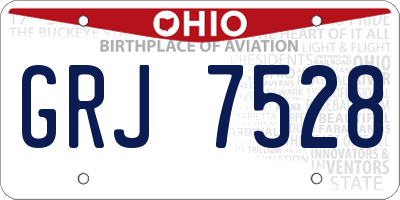 OH license plate GRJ7528