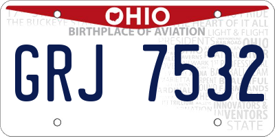 OH license plate GRJ7532