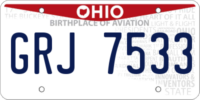 OH license plate GRJ7533