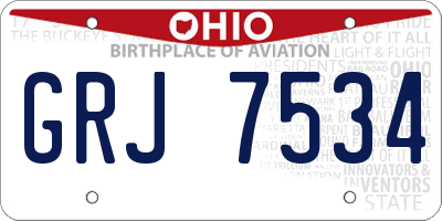 OH license plate GRJ7534