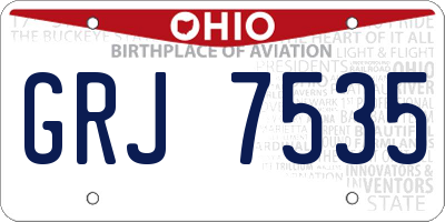 OH license plate GRJ7535