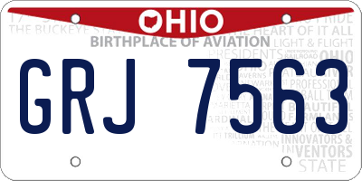 OH license plate GRJ7563