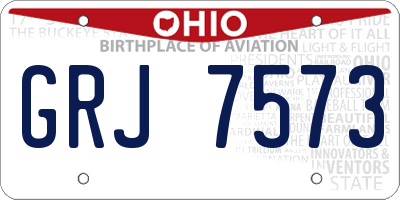 OH license plate GRJ7573
