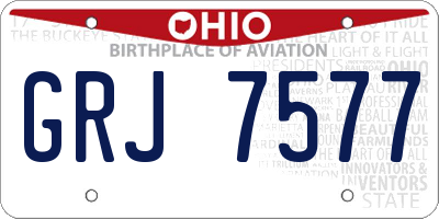 OH license plate GRJ7577