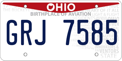OH license plate GRJ7585