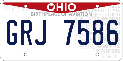 OH license plate GRJ7586