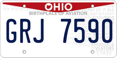 OH license plate GRJ7590