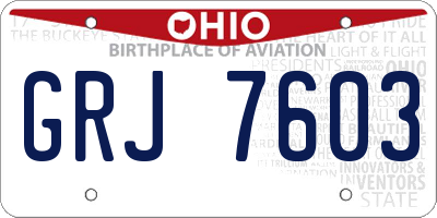 OH license plate GRJ7603