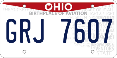 OH license plate GRJ7607