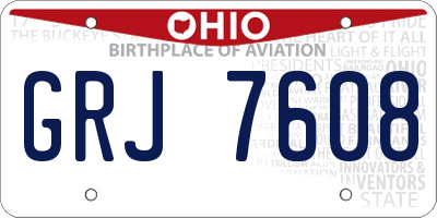 OH license plate GRJ7608