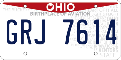 OH license plate GRJ7614