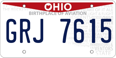OH license plate GRJ7615