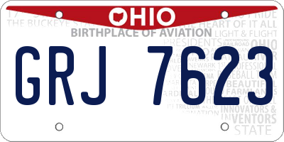 OH license plate GRJ7623
