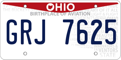OH license plate GRJ7625