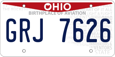 OH license plate GRJ7626