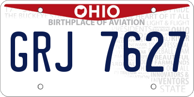 OH license plate GRJ7627