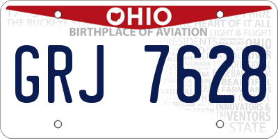 OH license plate GRJ7628