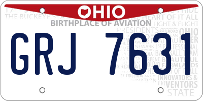 OH license plate GRJ7631