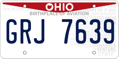 OH license plate GRJ7639
