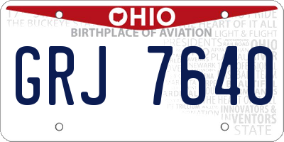 OH license plate GRJ7640