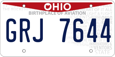 OH license plate GRJ7644
