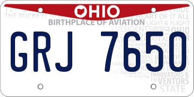 OH license plate GRJ7650