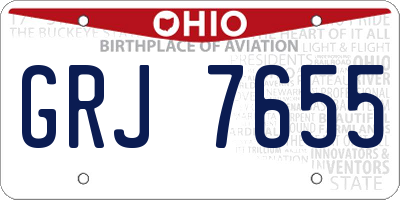 OH license plate GRJ7655