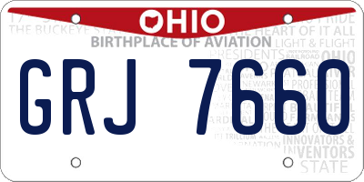 OH license plate GRJ7660