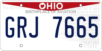 OH license plate GRJ7665