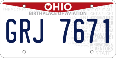 OH license plate GRJ7671