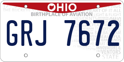 OH license plate GRJ7672