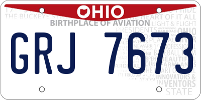 OH license plate GRJ7673