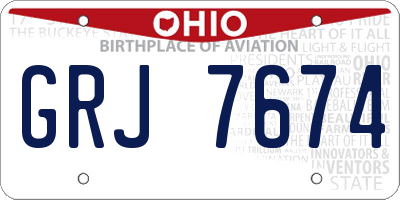 OH license plate GRJ7674