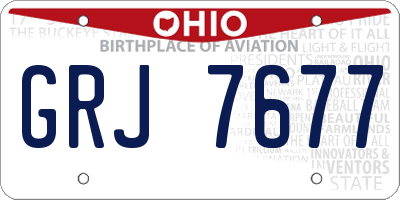 OH license plate GRJ7677