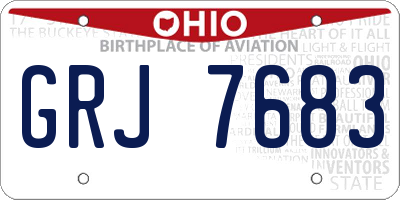 OH license plate GRJ7683