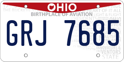 OH license plate GRJ7685