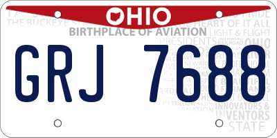 OH license plate GRJ7688