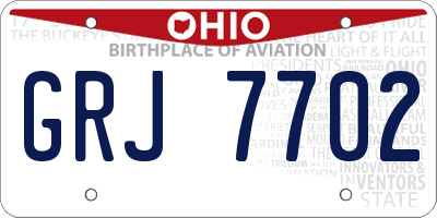 OH license plate GRJ7702