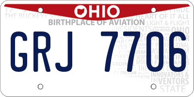 OH license plate GRJ7706