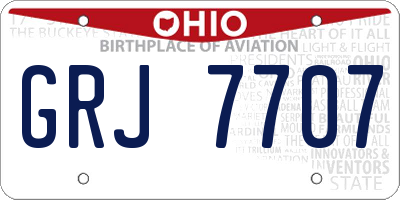 OH license plate GRJ7707