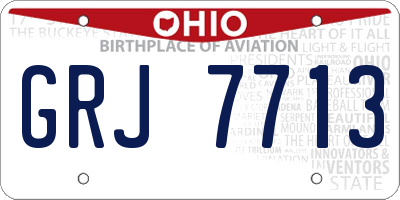 OH license plate GRJ7713