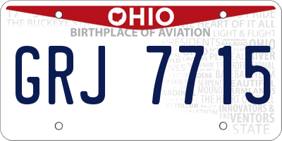 OH license plate GRJ7715