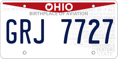 OH license plate GRJ7727