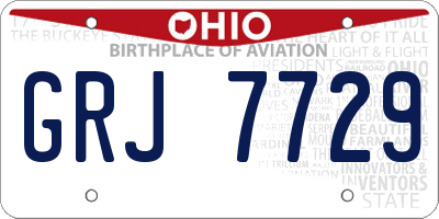 OH license plate GRJ7729