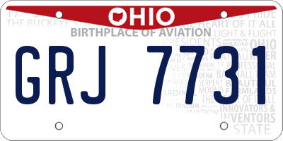 OH license plate GRJ7731