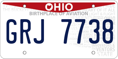 OH license plate GRJ7738