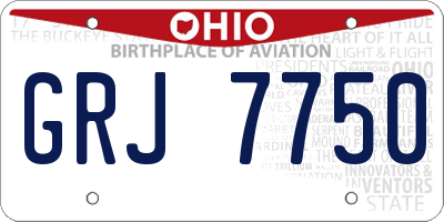 OH license plate GRJ7750