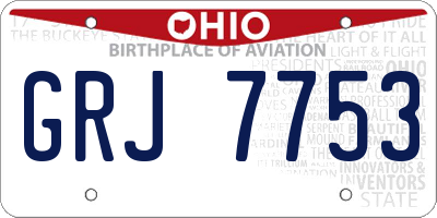 OH license plate GRJ7753