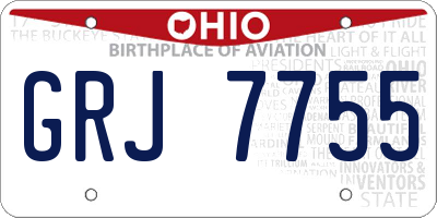 OH license plate GRJ7755